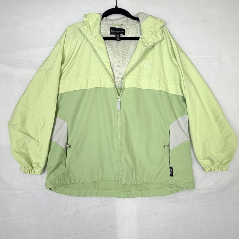 Dunbrooke Aegis Womens XL Packable Windbreaker Jacket Two Tone Green Colorblock
